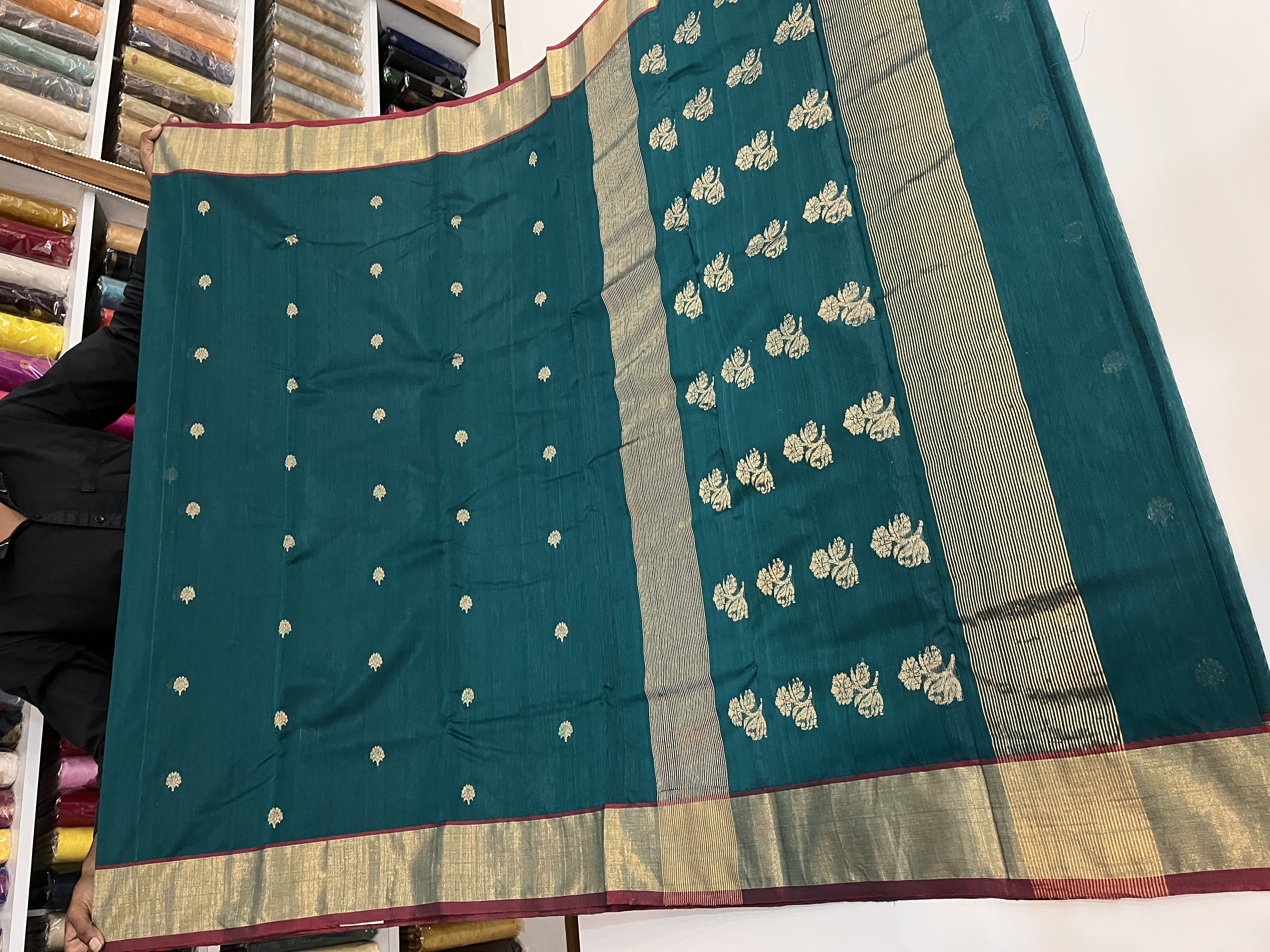 Chanderi Sarees — Design 100 - Motamal Handlooms, Chanderi