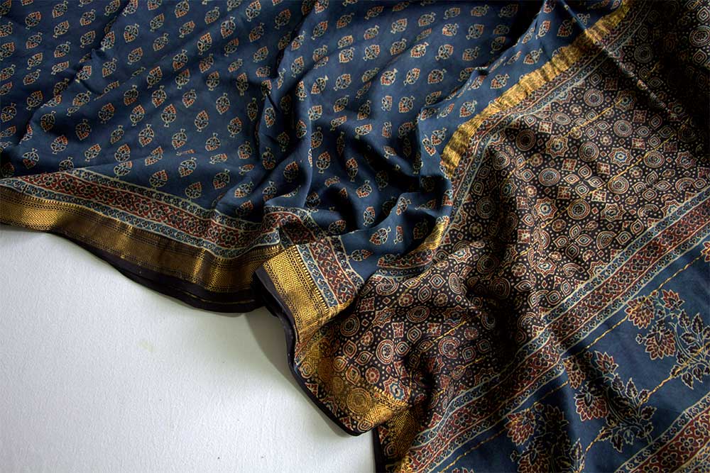 Ajrakh Print Sarees