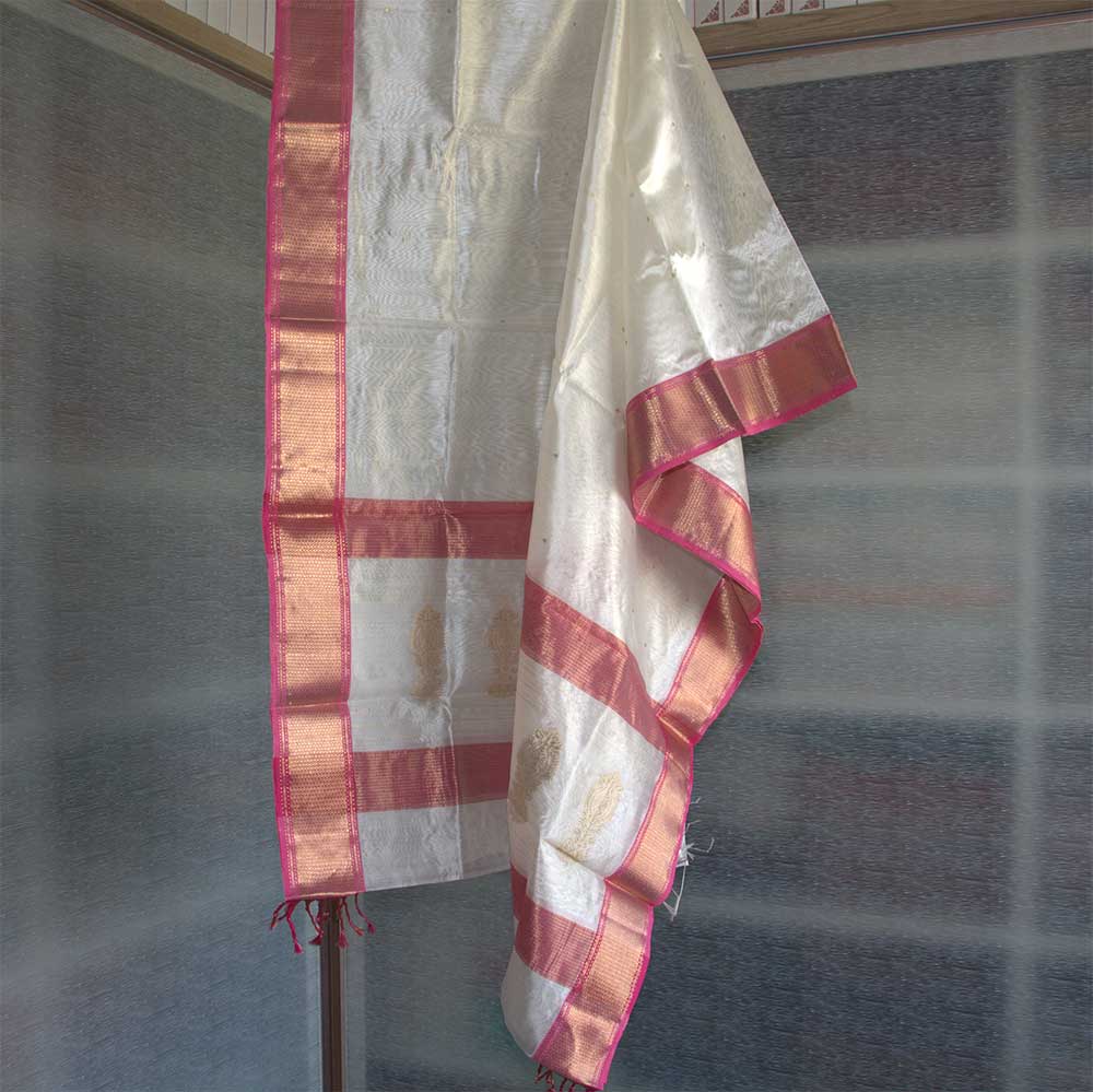 Chanderi Dupatta - Motamal Handlooms, Chanderi