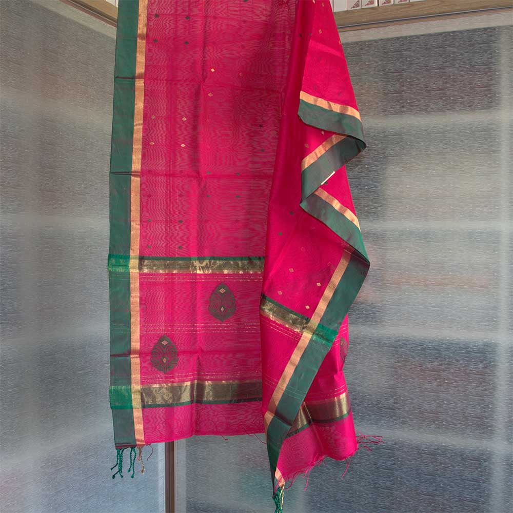 Chanderi Dupatta - Motamal Handlooms, Chanderi
