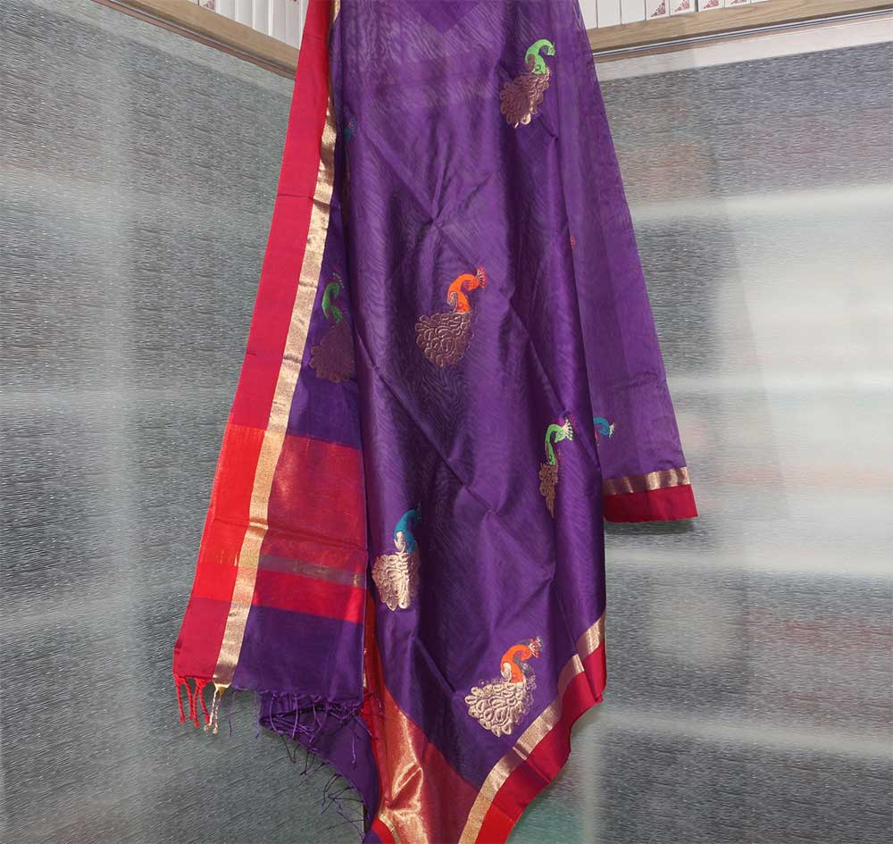 Chanderi Dupatta - Motamal Handlooms, Chanderi