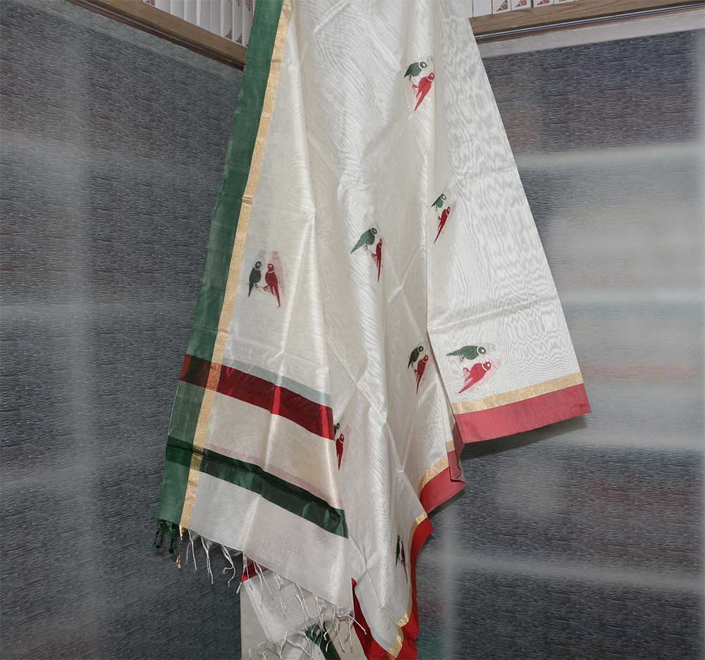 Chanderi Dupatta - Motamal Handlooms, Chanderi