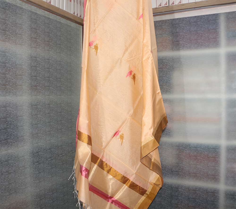 Chanderi Dupatta - Motamal Handlooms, Chanderi