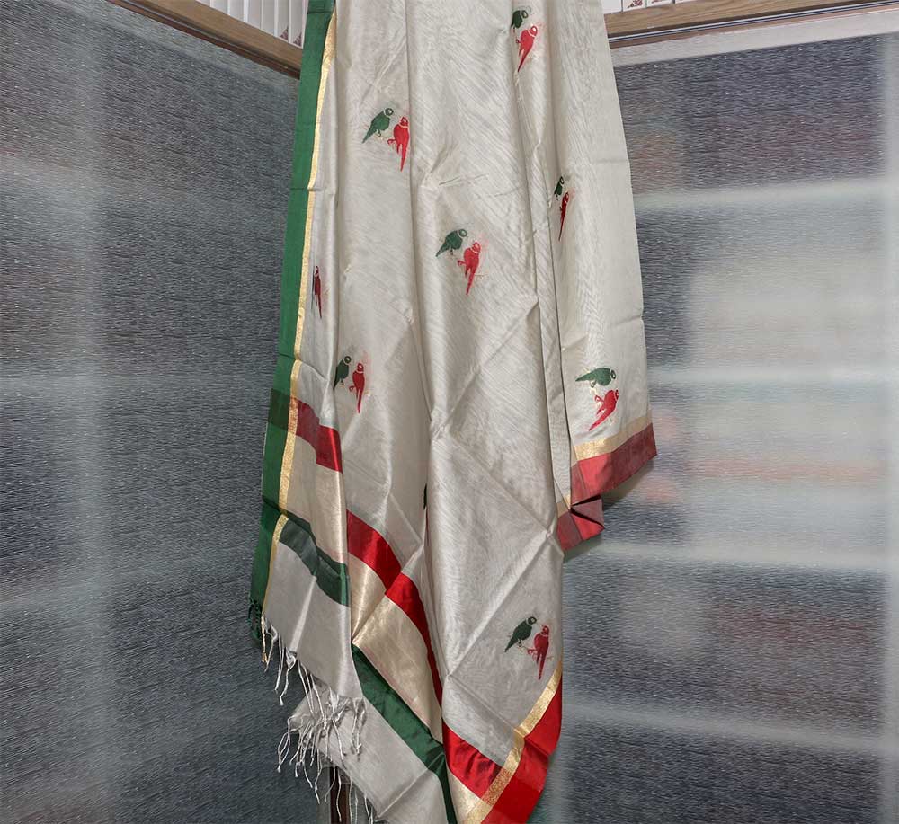 Chanderi Dupatta - Motamal Handlooms, Chanderi