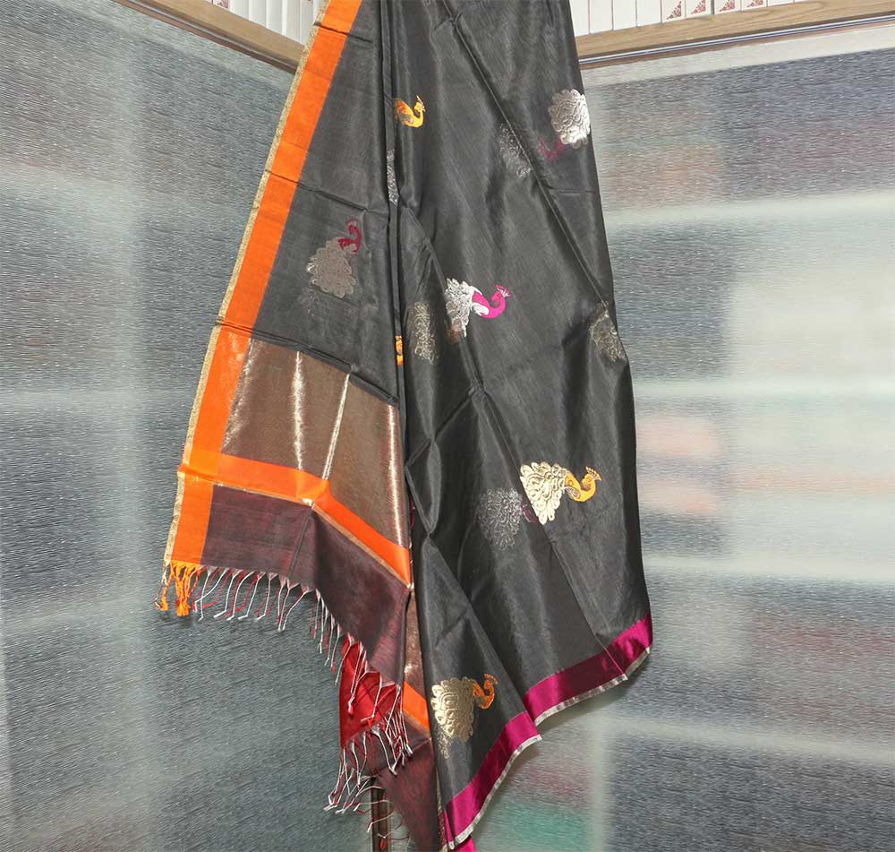 Chanderi Dupatta - Motamal Handlooms, Chanderi