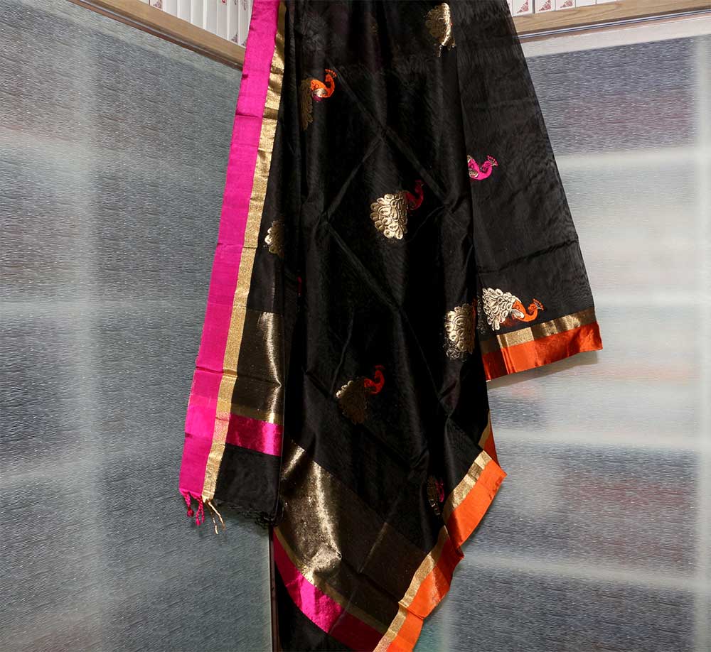 Chanderi Dupatta - Motamal Handlooms, Chanderi