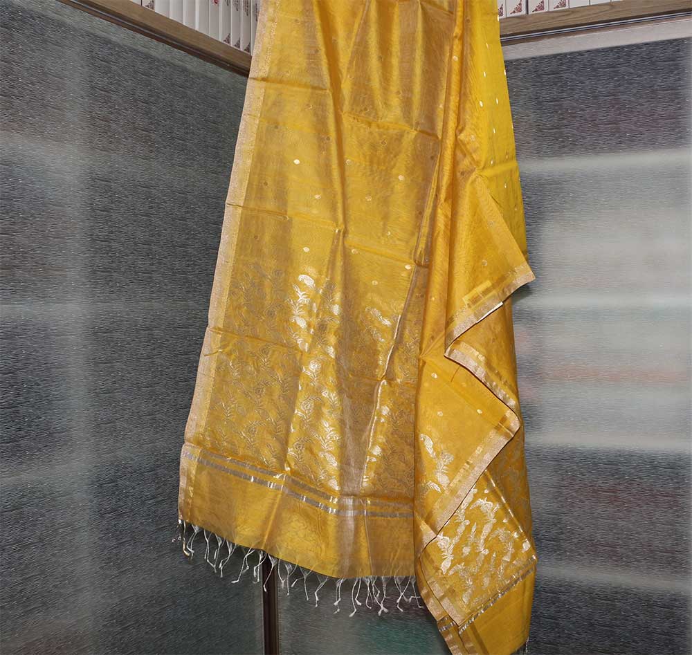 Chanderi Dupatta - Motamal Handlooms, Chanderi