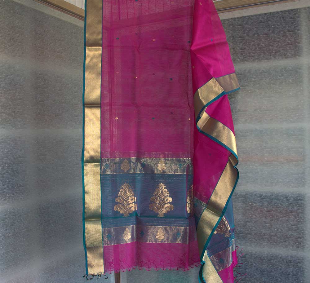 Chanderi Dupatta - Motamal Handlooms, Chanderi