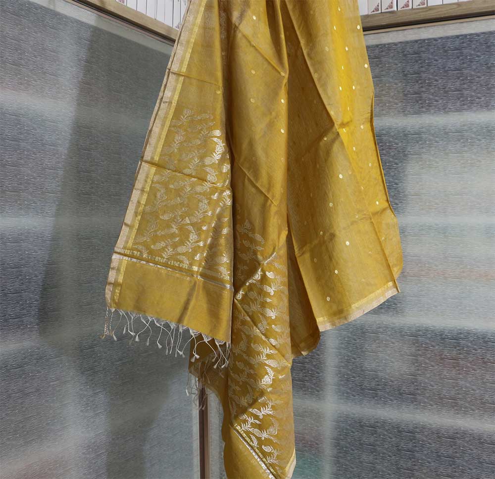 Chanderi Dupatta - Motamal Handlooms, Chanderi