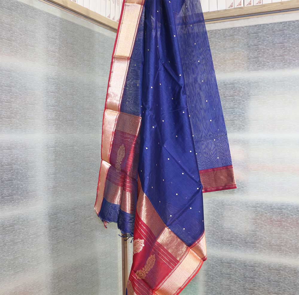 Chanderi Dupatta - Motamal Handlooms, Chanderi
