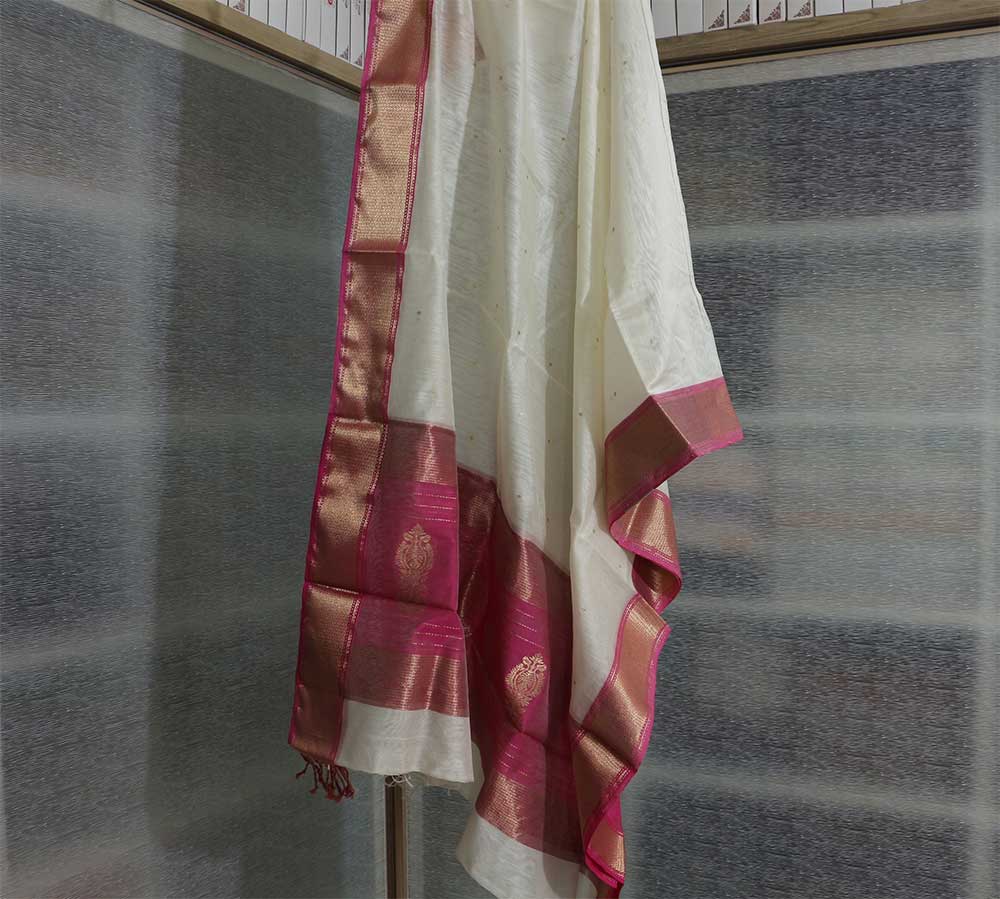 Chanderi Dupatta - Motamal Handlooms, Chanderi