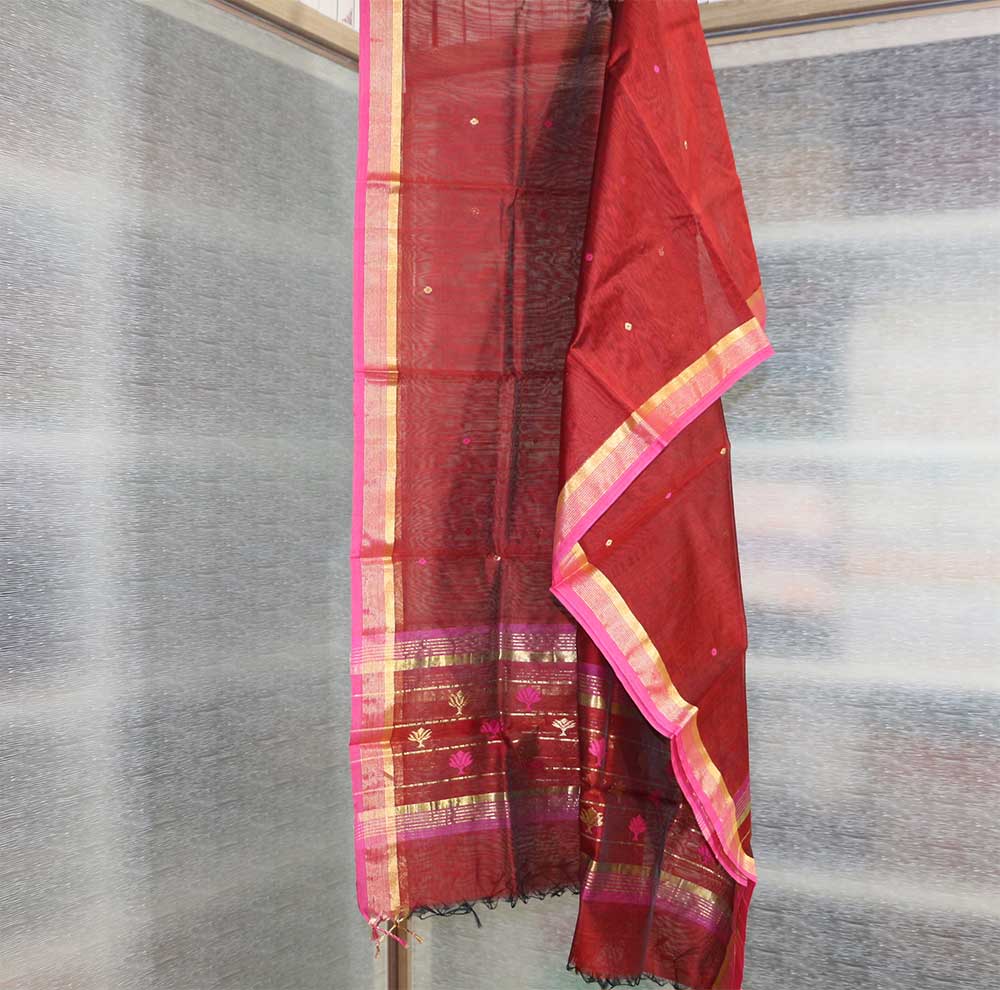 Chanderi Dupatta - Motamal Handlooms, Chanderi