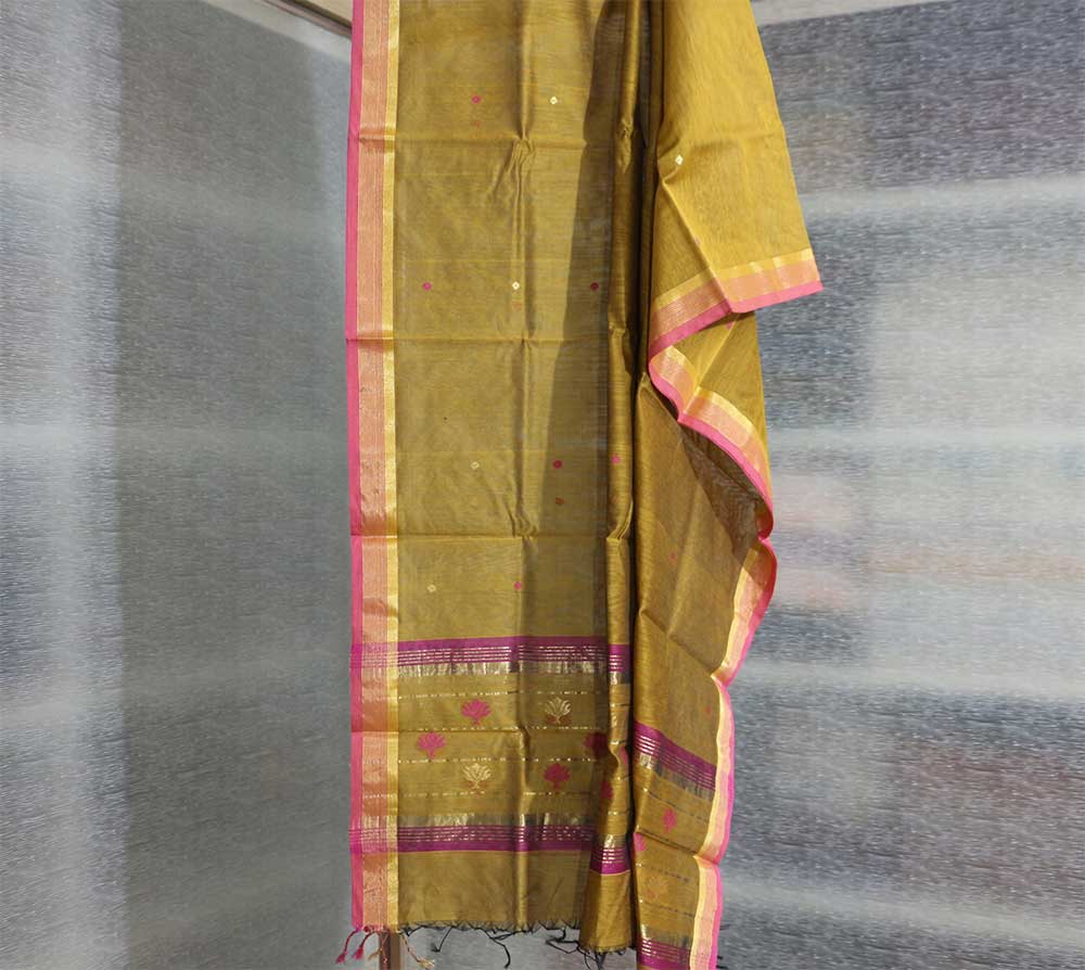Chanderi Dupatta - Motamal Handlooms, Chanderi