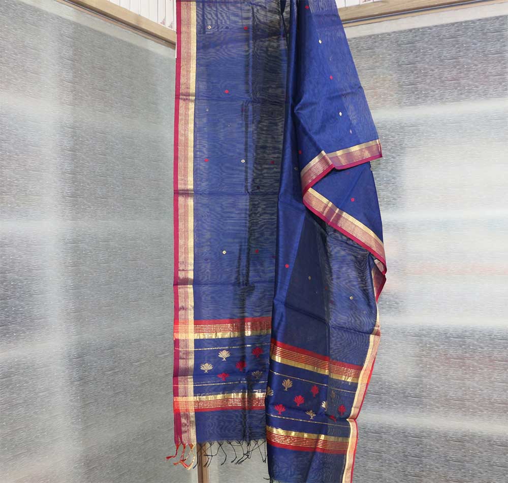 Chanderi Dupatta - Motamal Handlooms, Chanderi