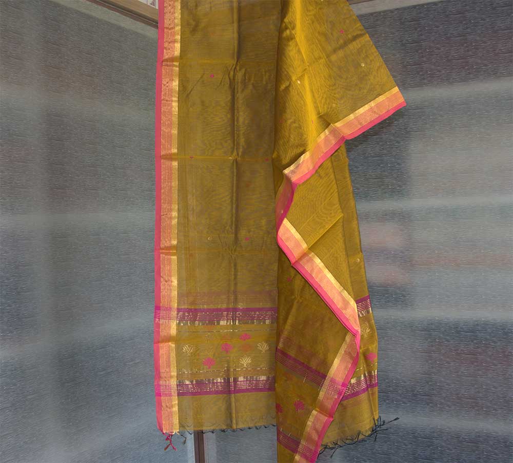 Chanderi Dupatta - Motamal Handlooms, Chanderi