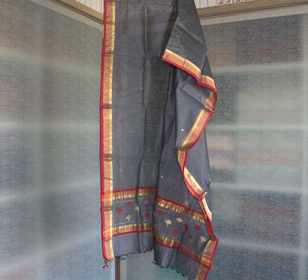 Chanderi Dupatta - Motamal Handlooms, Chanderi