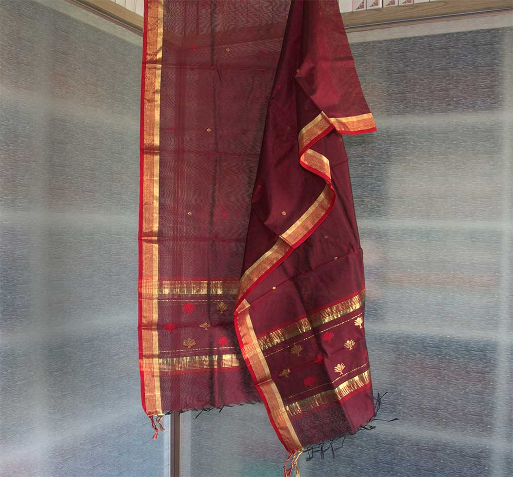 Chanderi Dupatta - Motamal Handlooms, Chanderi