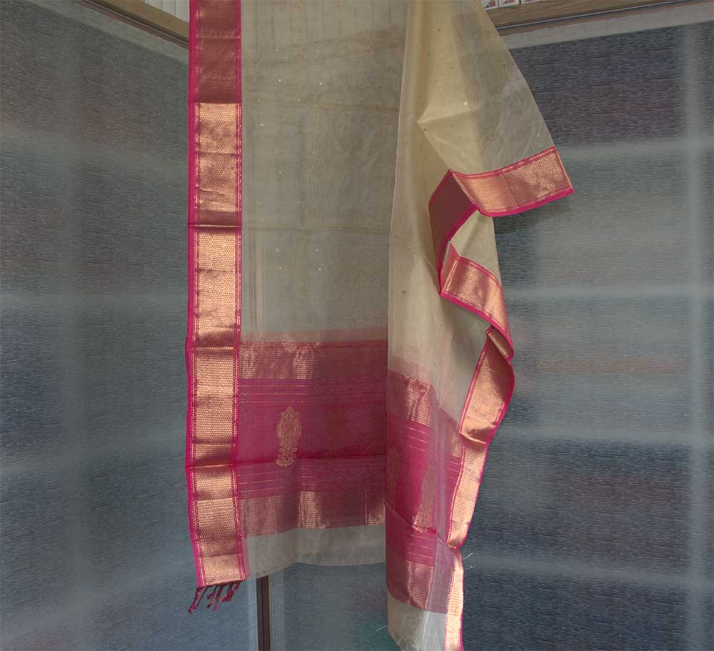 Chanderi Dupatta - Motamal Handlooms, Chanderi