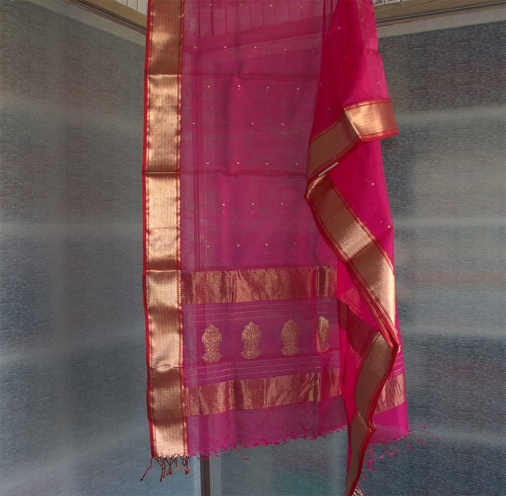Chanderi Dupatta - Motamal Handlooms, Chanderi