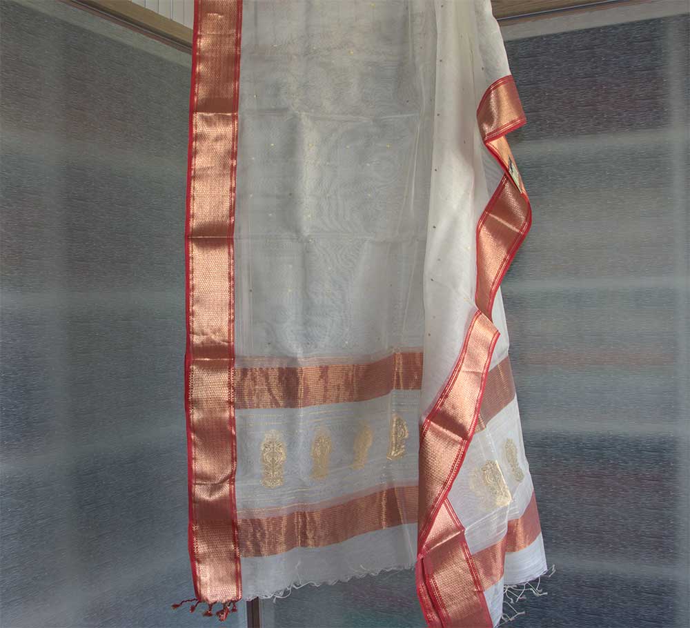 Chanderi Dupatta - Motamal Handlooms, Chanderi