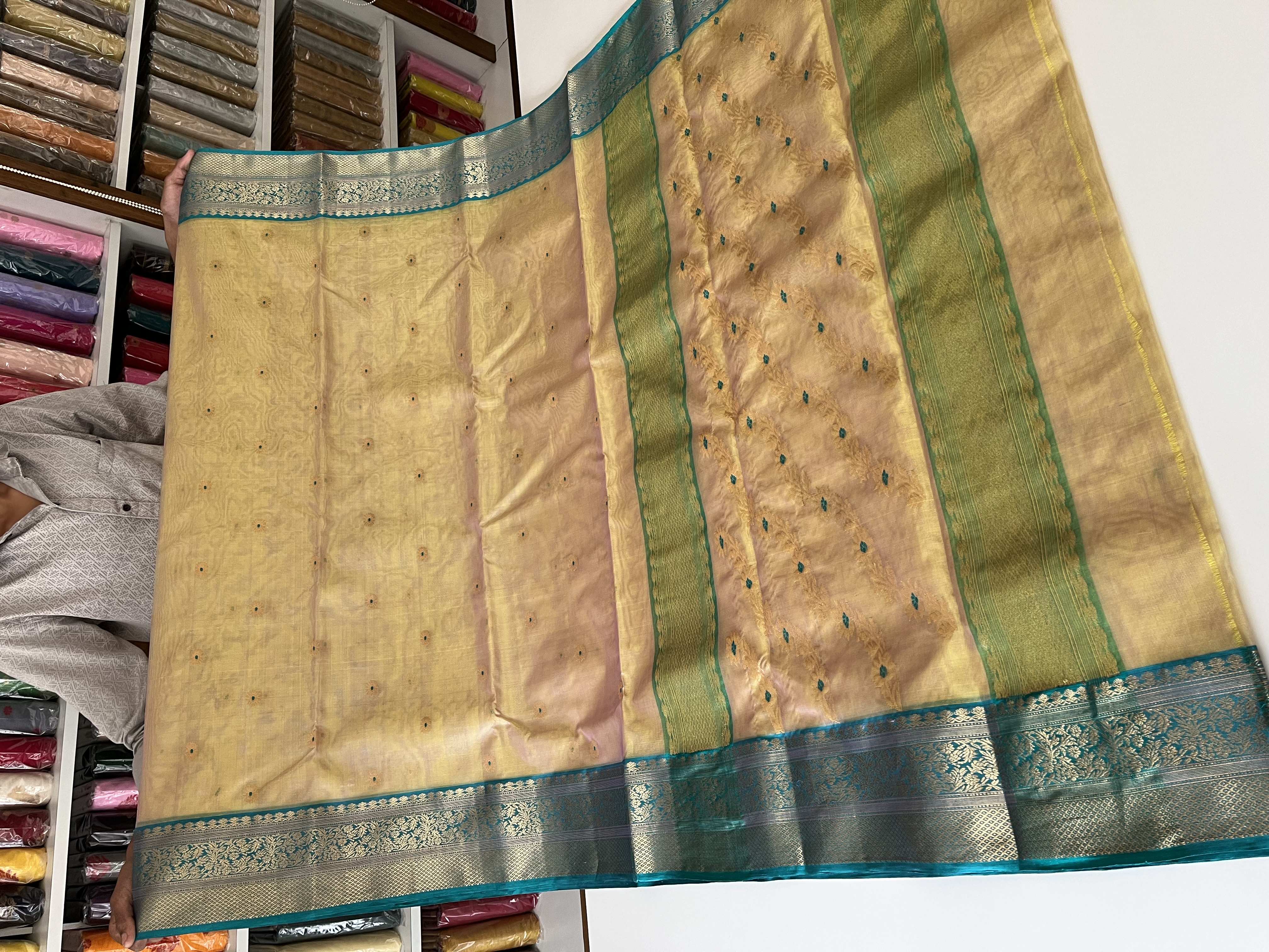 Chanderi hand woven Silk Saree - Motamal Handlooms, Chanderi