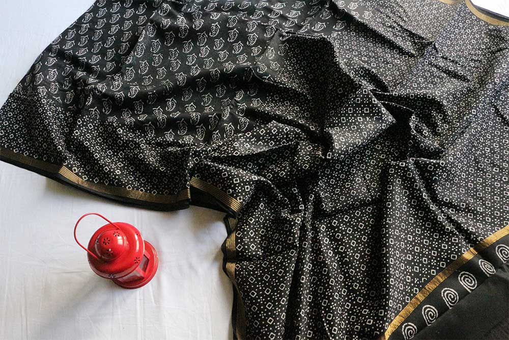 Hand Block Print Sarees - Motamal Handlooms, Chanderi