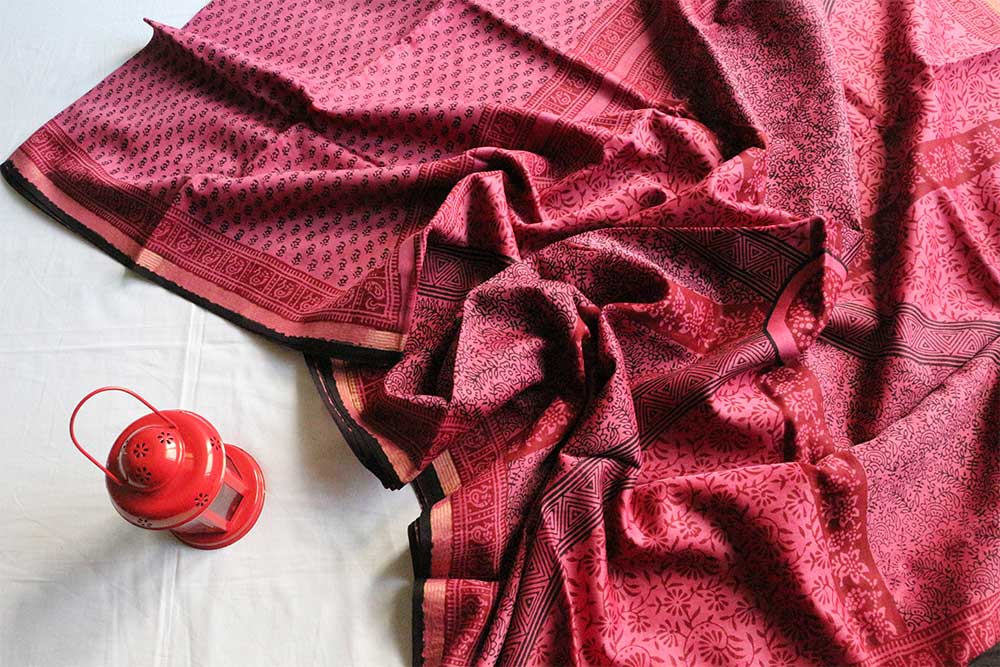 Hand Block Print Sarees - Motamal Handlooms, Chanderi