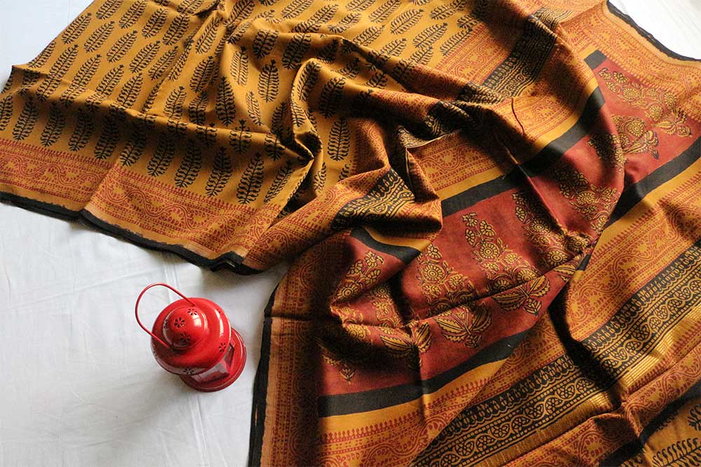 Hand Block Print Sarees - Motamal Handlooms, Chanderi