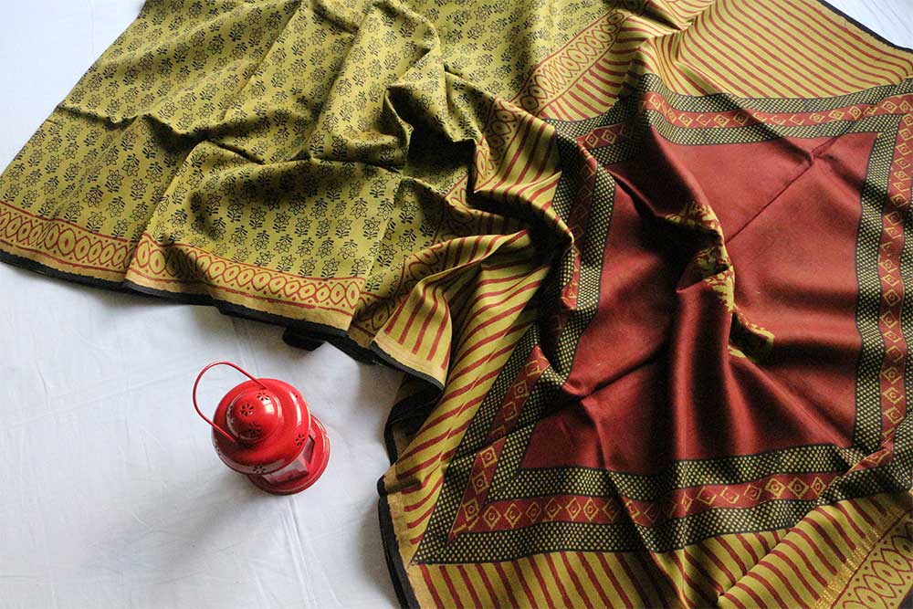 Hand Block Print Sarees - Motamal Handlooms, Chanderi