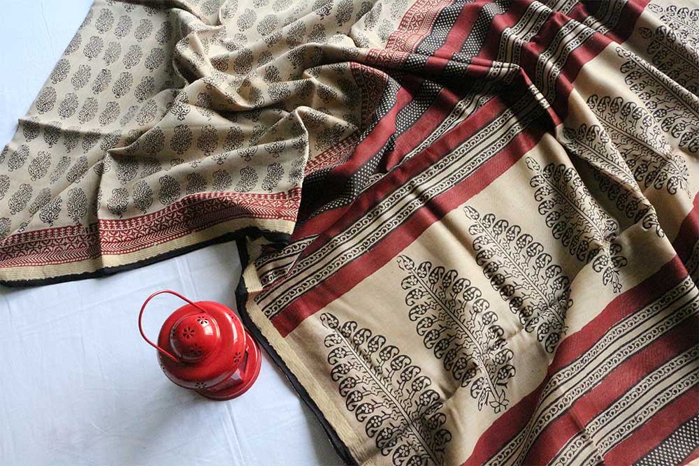 Hand Block Print Sarees - Motamal Handlooms, Chanderi
