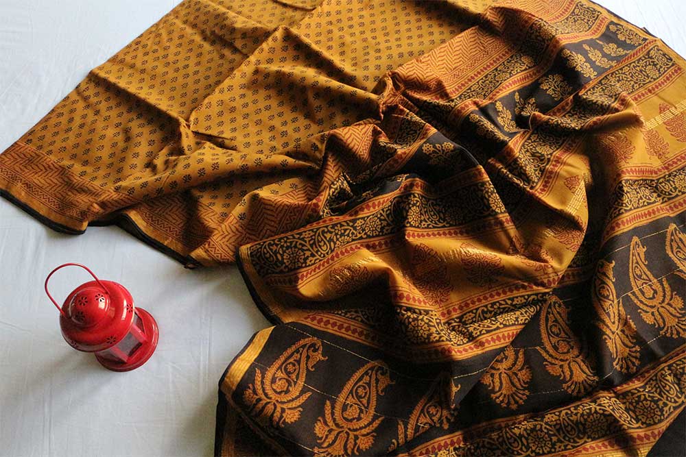 Hand Block Print Sarees - Motamal Handlooms, Chanderi