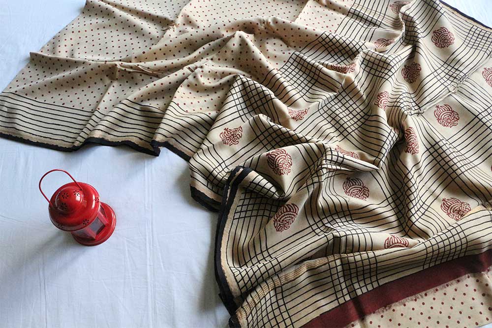 Hand Block Print Sarees - Motamal Handlooms, Chanderi
