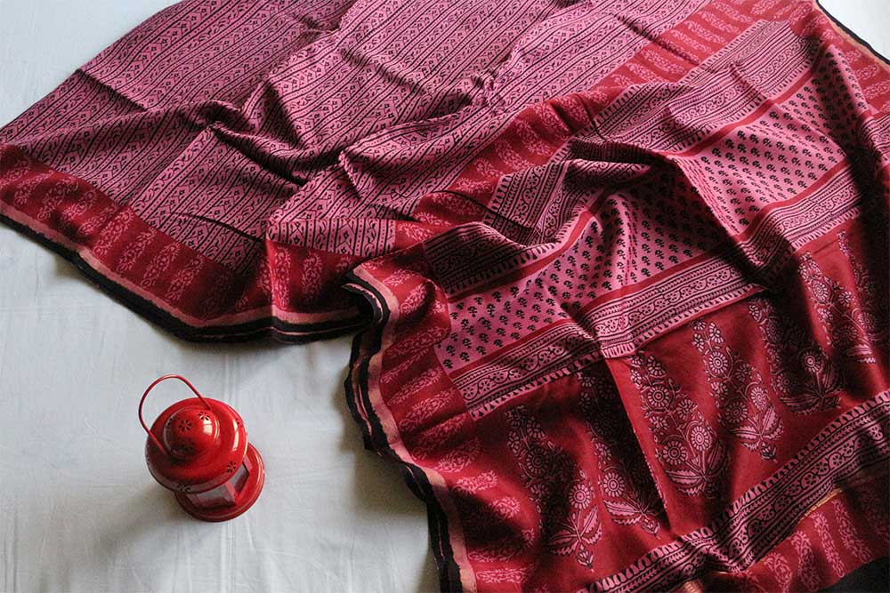 Hand Block Print Sarees - Motamal Handlooms, Chanderi