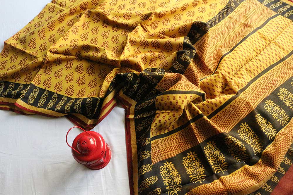 Hand Block Print Sarees - Motamal Handlooms, Chanderi