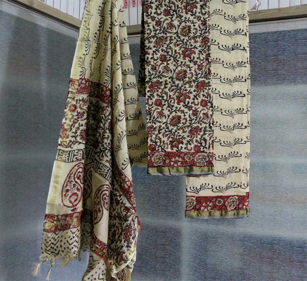 Suits Hand Print - Motamal Handlooms, Chanderi